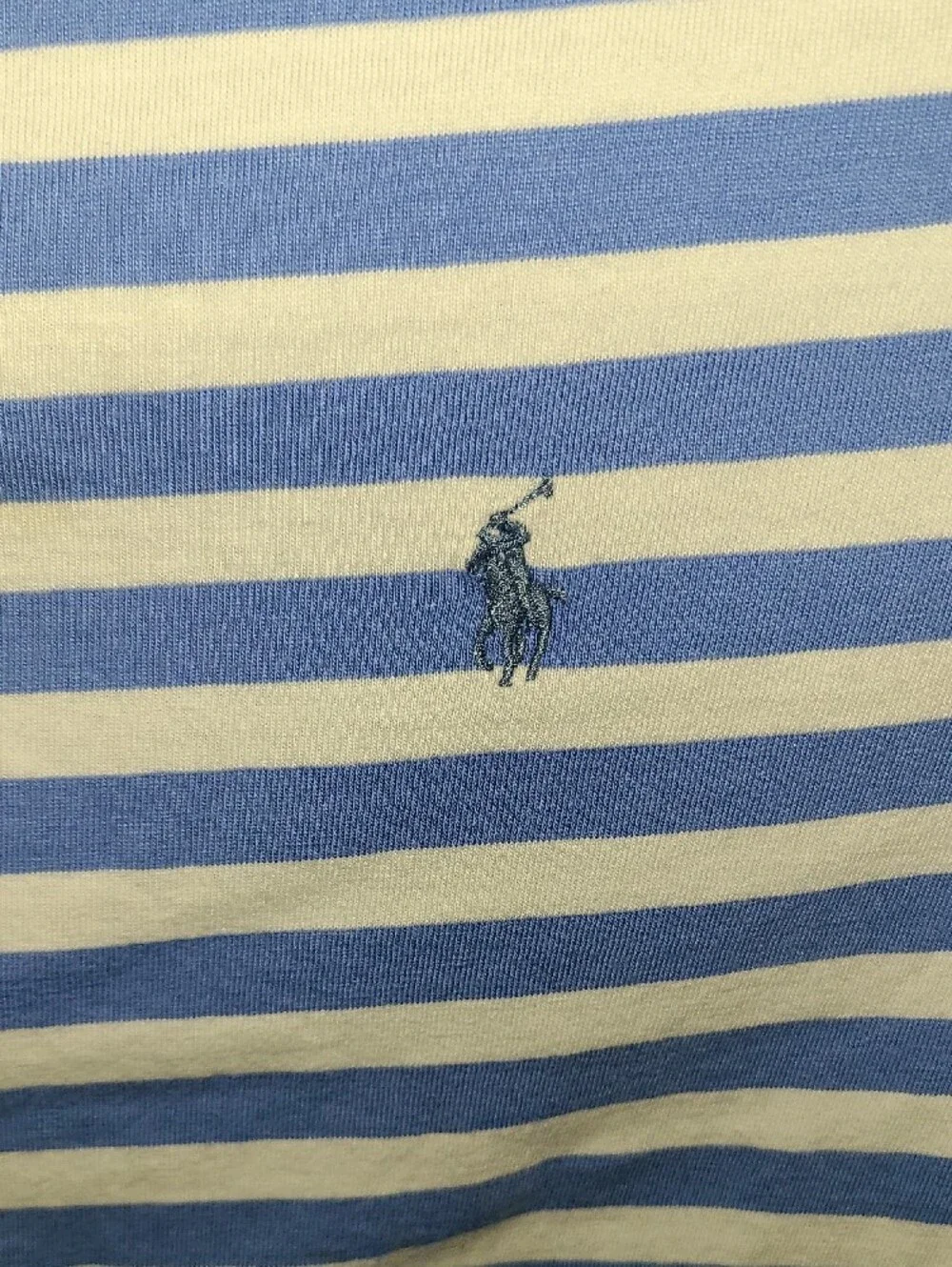 Ralph Lauren Blue and White Striped Short Sleeve Tee